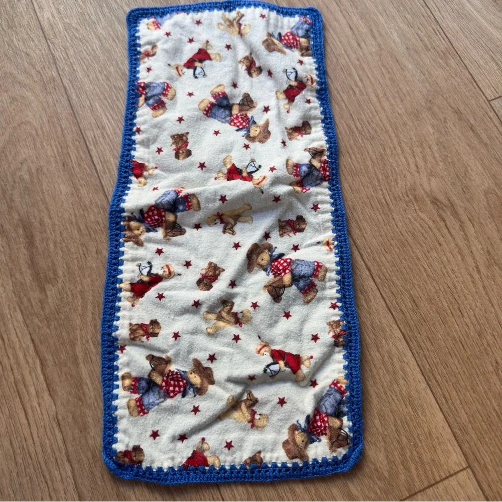 Handmade Cowboy Baby Burp Cloth Western Teddy Bear Print Farm Western Theme